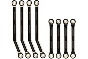FACCNOY 8PCS Black Coating Brass Links Rod Linkage Set for Axial AX24 XC-1 1/24 RC Crawler Car Upgrade Parts
