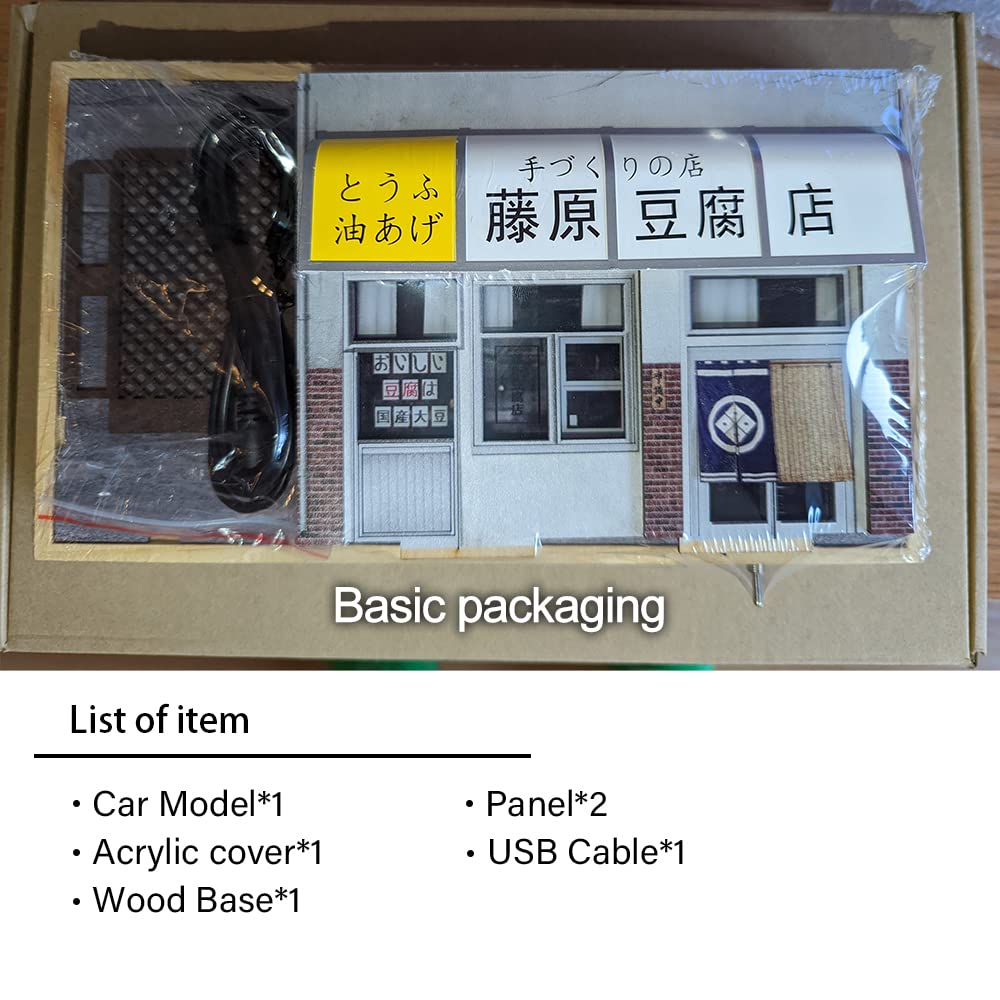 Boîte Diorama Initial D Fujiwara Tofu Shop - Échelle 1/32, Scène Avec Toyota, Neuf