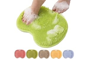 XIEJY Foot Back Cleaning Pad, 2024 Upgrade Shower Foot Scrubber Mat Slip Suction Cups Foot Scrubber, Shower Foot Scrubber Mat Back Washer for Men and Women (Green)