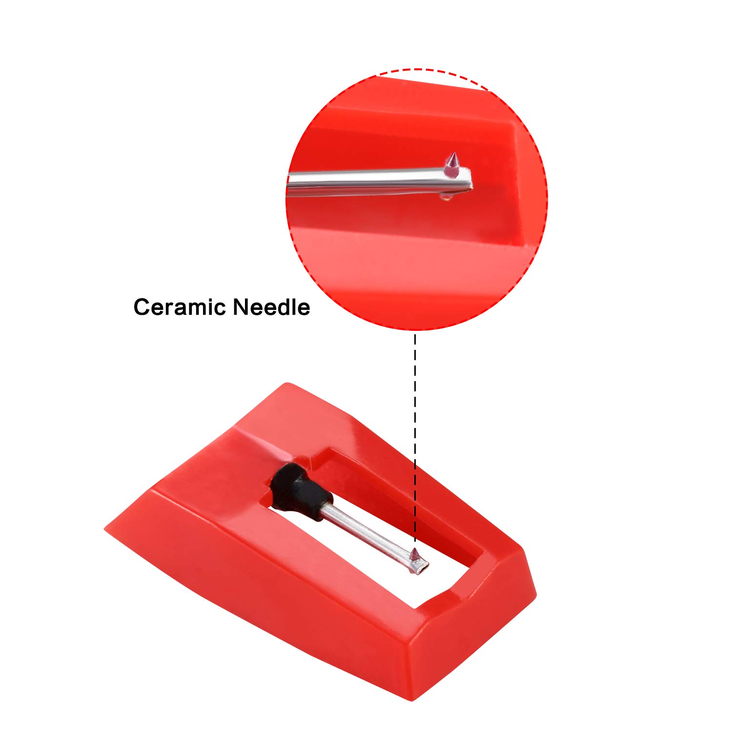 Bememo 8 Pieces Record Player Needle Turntable Diamond Replacement