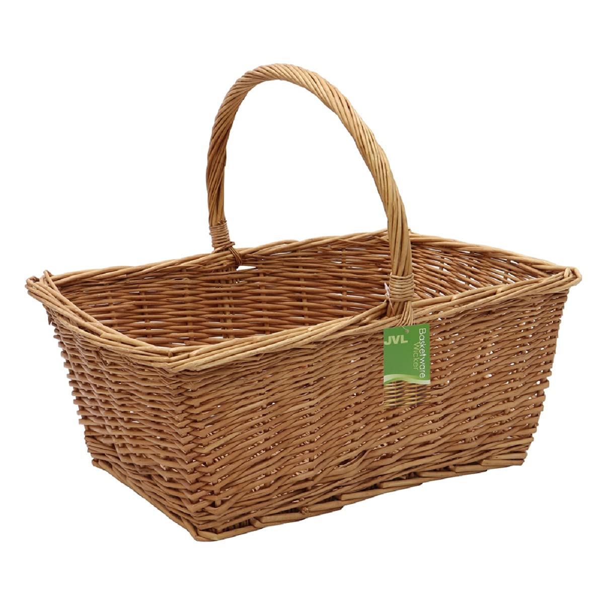 JVL 15-441 Steamed willow wicker hamper picnic shopping basket — image 1