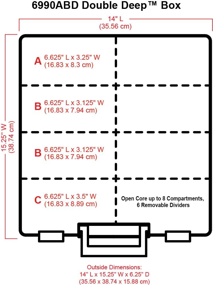AB Designs 6990ABD Super Satchel Double Deep with Removable Dividers Stackable Home Storage Organization Container, Clear: Home & Kitchen