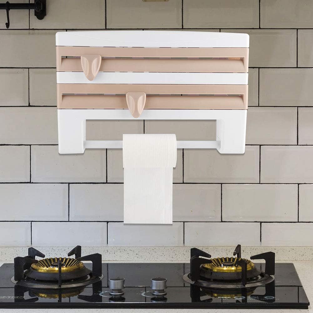 Soporte de Película Adhesiva Toallero de Cocina Porta Rollos de Cocina