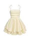 RoseSeek Girl's Flowy Cami Dress Ruched Sleeveless