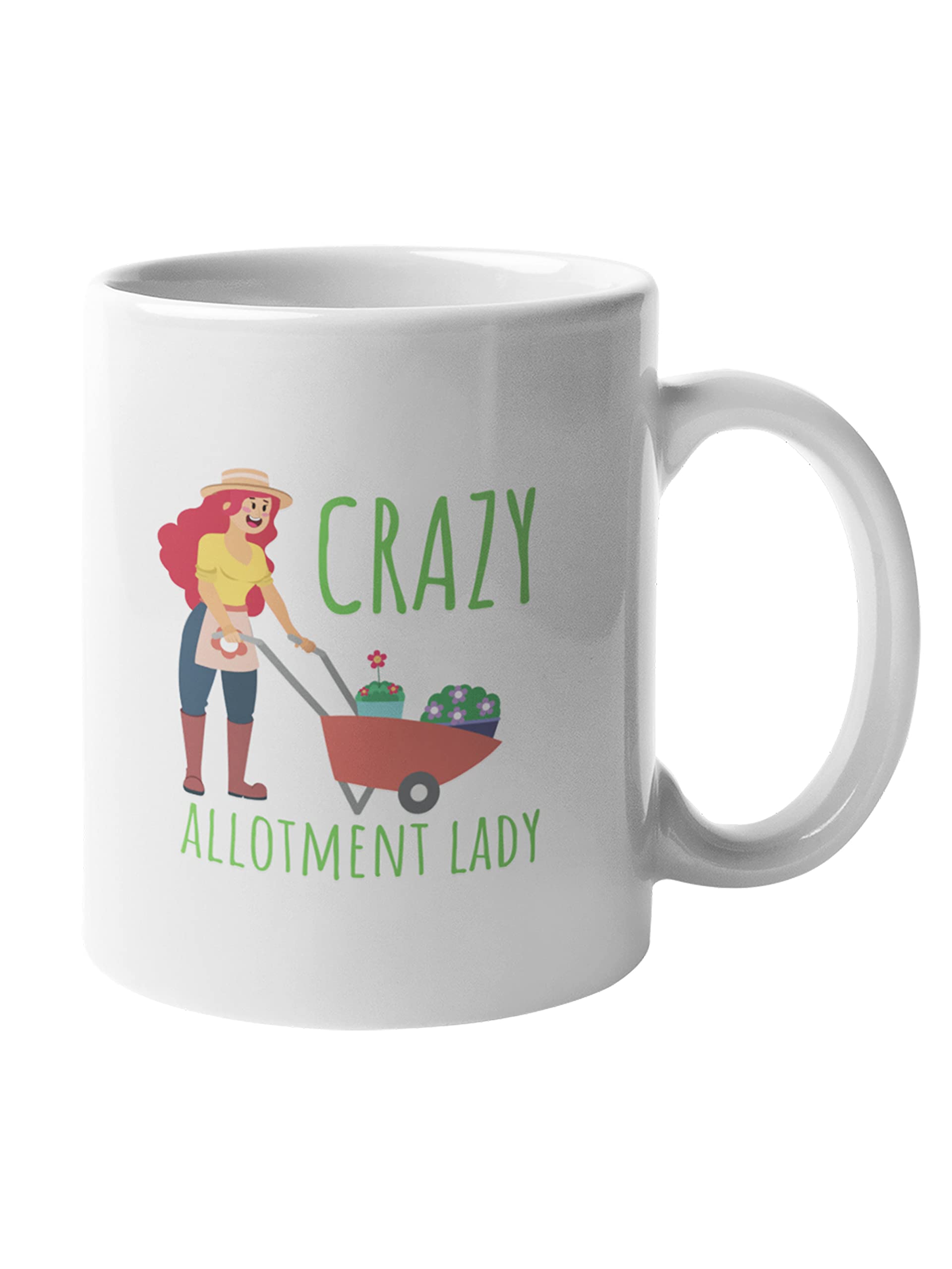 NA Crazy Allotment Lady - Funny Tea/Coffee Mug - Gift for Grandma, Mum, Wife, Girlfriend, Vegetarian, Vegan