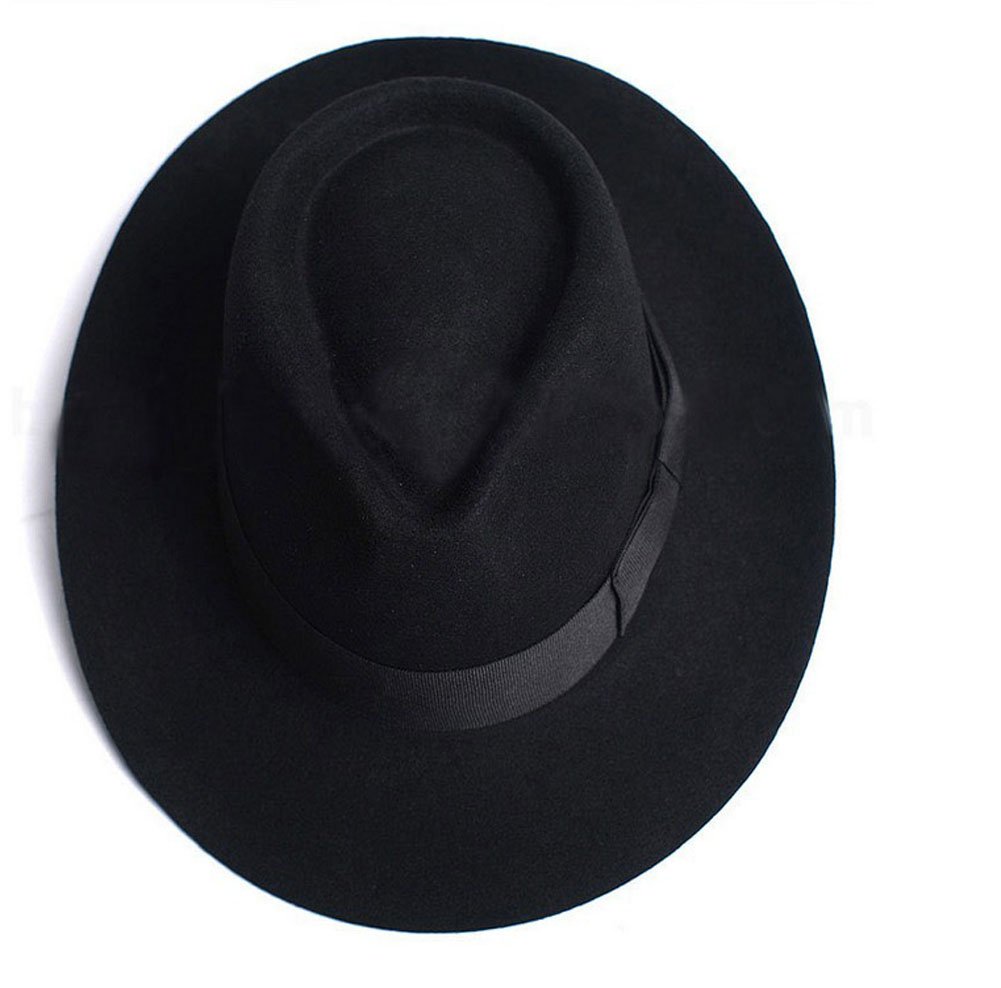 Shanghao Michael Jackso Black & White Felt Fedora Hat Billie Jea Jacket Suit Dance Cosplay Michael Jackso Hat