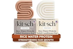 Kitsch Rice Water Protein Solid Shampoo and Conditioner Set for Hair Growth – Strengthening Hair Care Duo w/Rice Protein & Vi
