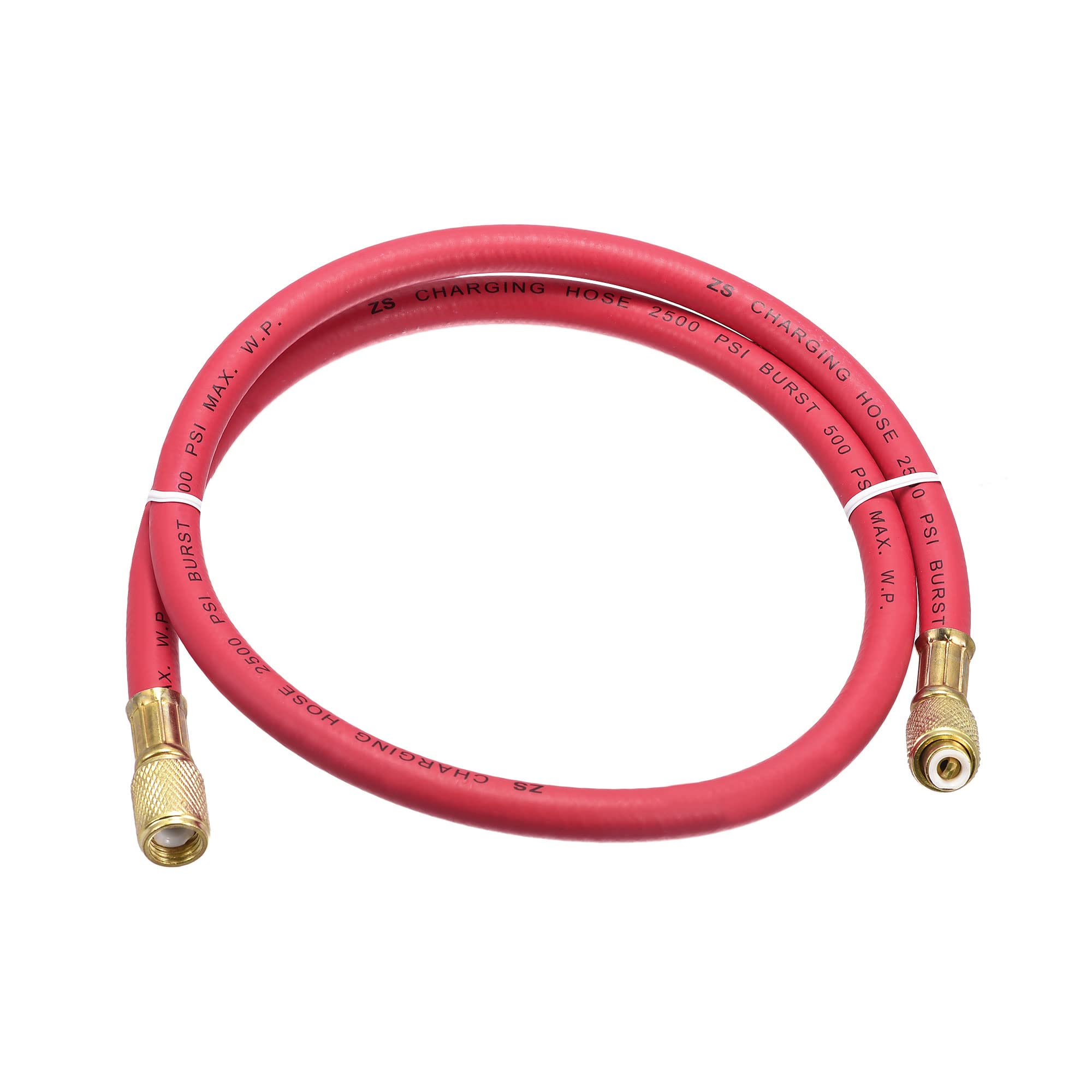 sourcing map Refrigerant Charging Hose, 1/4 SAE Thread 2.95Ft Length 500PSI Tube HVAC Hoses, for Home Air Conditioner Refrigeration Maintenance, Red