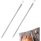2pcs Drawstring Threader Tool, Metal Spring Threader Drawstring Tool Flexible Elastic Easy Replacement Rope String for Hoodies Pants Sweatpants Jackets Trunks Trousers