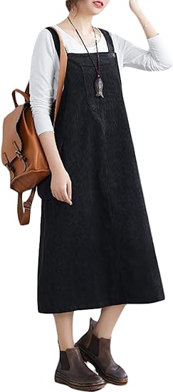 ｔａｉｔｅｎｇ サロペット レディース ワンピース 秋冬 オーバーオール スカート ロング ジャンパースカート コーデュロイ 無地 体型カバー オールインワン 大きいサイズ ワンピース チュニック 通販 Amazon