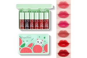 Flanoid 6 Colors Lip Tint Stain Set, Korean Velvet Water Lip Gloss, Long-Lasting, Non-Sticky, Lightweight, 2.82 OZ - Korean Lip Tint for Moisturized Lips, Christmas Stocking Filler