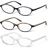 KUGUAOK Retro Oval Blue Light Blocking Glasses for Women 90s Small Cat Eye Eyeglasses Frame TV Bluelight Glasses