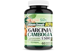Herbal Slim Garcinia Cambogia Extract - 1500mg per day | 80% HCA | Made in Canada-60 Capsules | Weight Management Support | E