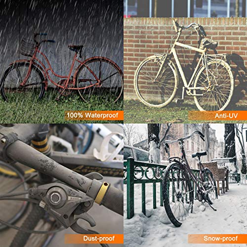 WDLHQC Bike Cover, 210D Oxford Waterproof Bike Cover All Weather Outdoor Protection,Oxford Durable & Tear Proof,Precision Fit for 2 or 3 Mountain Road/City/Beach Bikes - Thumbnail 4