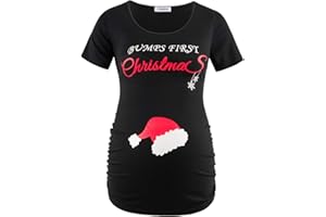 GINKANA Short Sleeve Maternity Tops Shirts Floral Ruched Sides Casual Mama Pregnancy Blouses Clothes