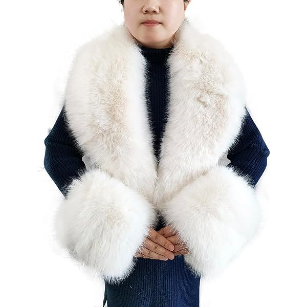 Vickstco Fluffy Faux Fur Women's Scarlf Stole Shawl Shrug Wraps