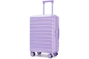 LARVENDER Carry On Luggage 22x14x9 Airline Approved, 20 Inch Expandable PC+ABS Hardside Suitcase Carry On Luggage with Spinner Wheels TSA Lock for Women Men (Lavender)