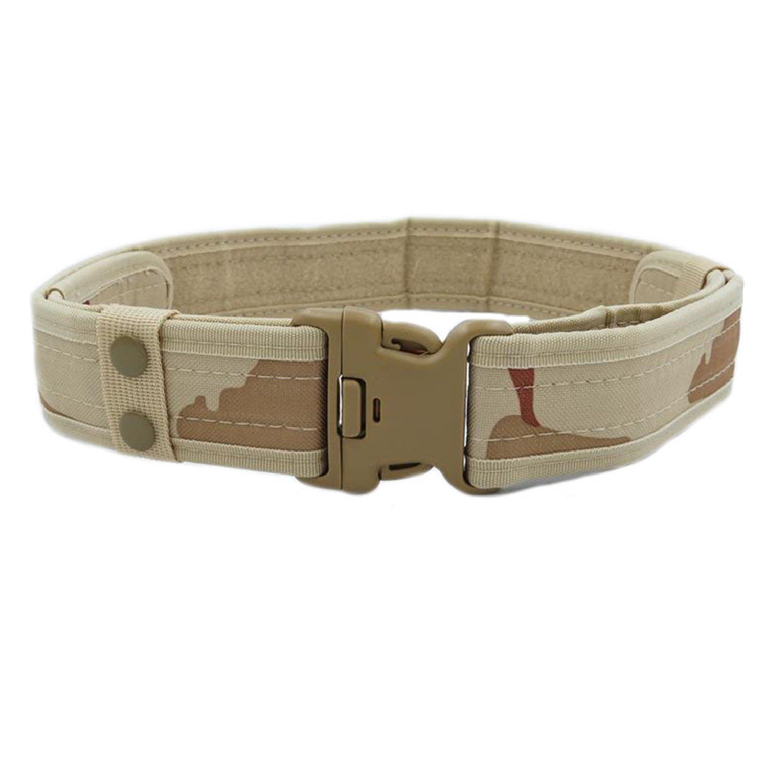 MESHIKAIER Men’s Nylon Canvas Belt Military Tactical Belt Adjustable Outdoor Sport Belt with Plastic Buckle (Khaki)