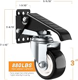 SOLEJAZZ Workbench Caster Kit 400KG Heavy Duty 4-Component Stainless Caster view 3