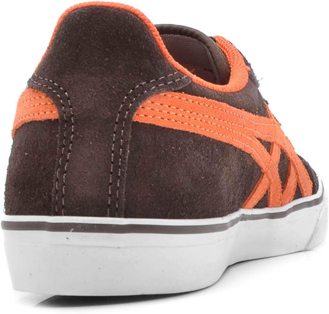 tênis couro asics top spin suede marrom