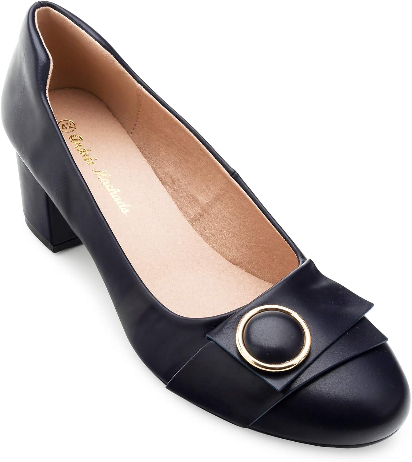 Andres Machado AM5403 Overlay Heeled Shoes in Faux Leather