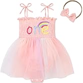 Baby Girl 1st Birthday Clothes One Year Old Girl Embroidery Tulle Dress Sleeveless Romper Bodysuit Cake Smash Outfit