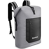 Gonex Waterproof Ultralight TPU Backpack 35L Roll Top Dry Bag, Kayaking | Back Padding, Camping, Fishing, Travel, Adjustable Straps, External &amp; Internal Storage Pockets, Grey