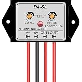 URANT DC 4.5-30V 10A Adjustable Alternating Flasher Relay Module | Dual Channels with Independent 0.01-15S Timers for Wig-Wag Warning Lights,Emergency Beacons,Automotive Signal Control-D4