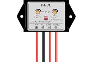 URANT DC 4.5-30V 10A Dual Output AC Flashing Module,Suitable for Various Warning Lights-D4