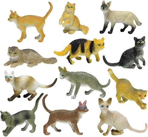 Toyvian Mini Katzen Simulation Modell Mit 12 Figuren Fur Kleine