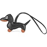 AHQiZFX Dachshund Keychain, Dog Shaped Keychain Keyring Cute Leather Animal Ornament Handmade Key Holder Charm Gifts