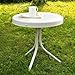 Crosley Furniture Gracie Weather Resistant Retro Metal Outdoor Side Table for Patio, Deck, Porch, Alabaster White
