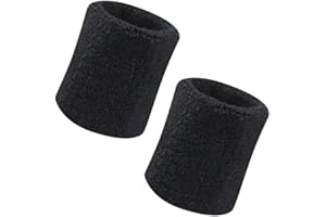 Sweatband, Wrist Sweatband 2 Pack, 4 Inch Sports Sweatband Wristband Soft Thicken Cotton,for Tennis Gymnastics Football Baske