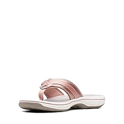 Clarks Women's Breeze Sea Flip-Flop, Rose Gold, 6