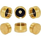 Joywayus 6Pcs Solid Brass Refill Propane Bottle Cap | Universal for All 1 LB Gas Tank Cylinder, Sealed Protect Cap