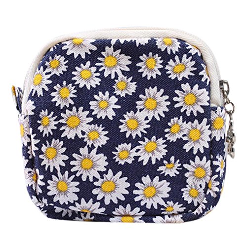 Yooan Cute Cartoon Sanitary Napkin Bag Purse Holder Organizer Storage Bags with Zipper Traveling Travel Napkins Towel Pouch Pad Holder - Thumbnail 3
