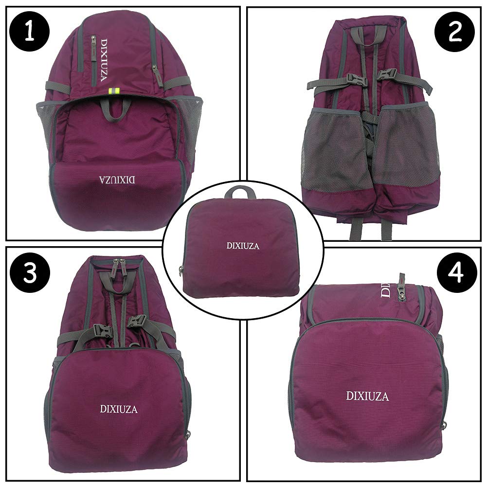 Lightweight Packable Backpack - DIXIUZA Water Resistant 35L Daypack for Travel, Cycling, Hiking, Camping, Beach, Outdoors