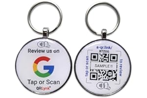 QRLYNK Review Us Keyring - Tap NFC & QR Code - Get Customer Feedback - iPhone & Android - No Subscription