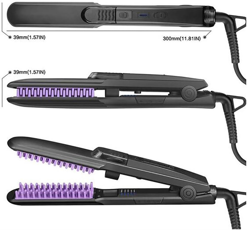 Straight Hair Comb Spray Hair Straightener Brush Ionic Steam Ceramic Iron PTC Faster Heating Anti-Scald Anion With Atomize