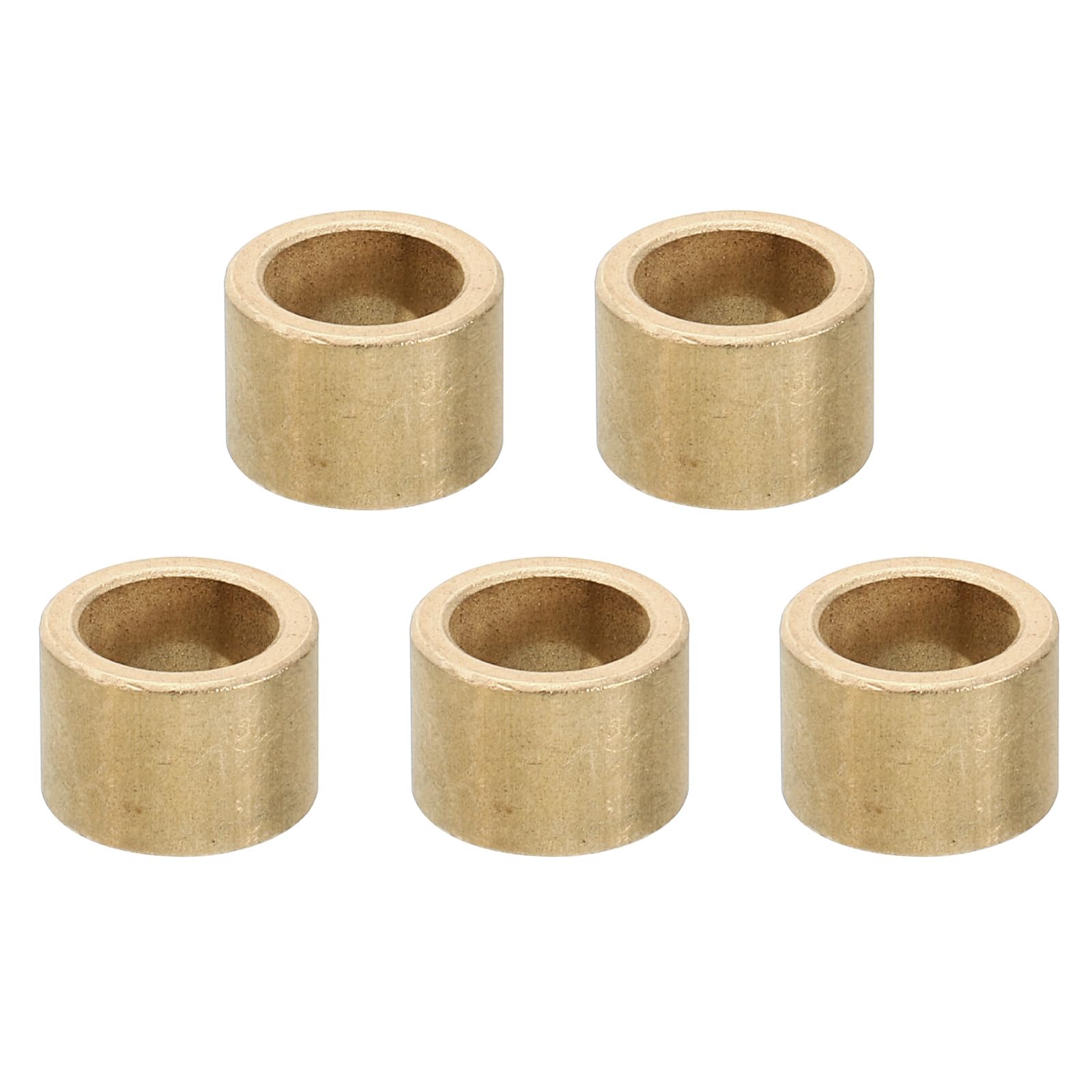 PATIKIL M10 Brass Spacers, 5 Pcs Metal Spacer Brass 10mm ID x 14mm OD x 10mm L Brass Spacers Screw Standoff for 3/8 Inch or M10 Screw