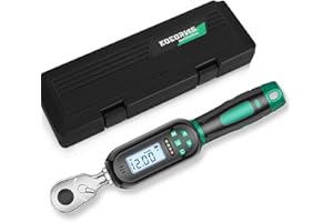KOEORWS 1/4 Inch Drive Digital TorqueWrench, 5.31-106.2 In.lb/0.6-12 N.m, Small Electronic Torque Wrench with Preset Value, Buzzer & LED Indicator, ±2% Accuracy Torque Wrench for Bike, Bicycle