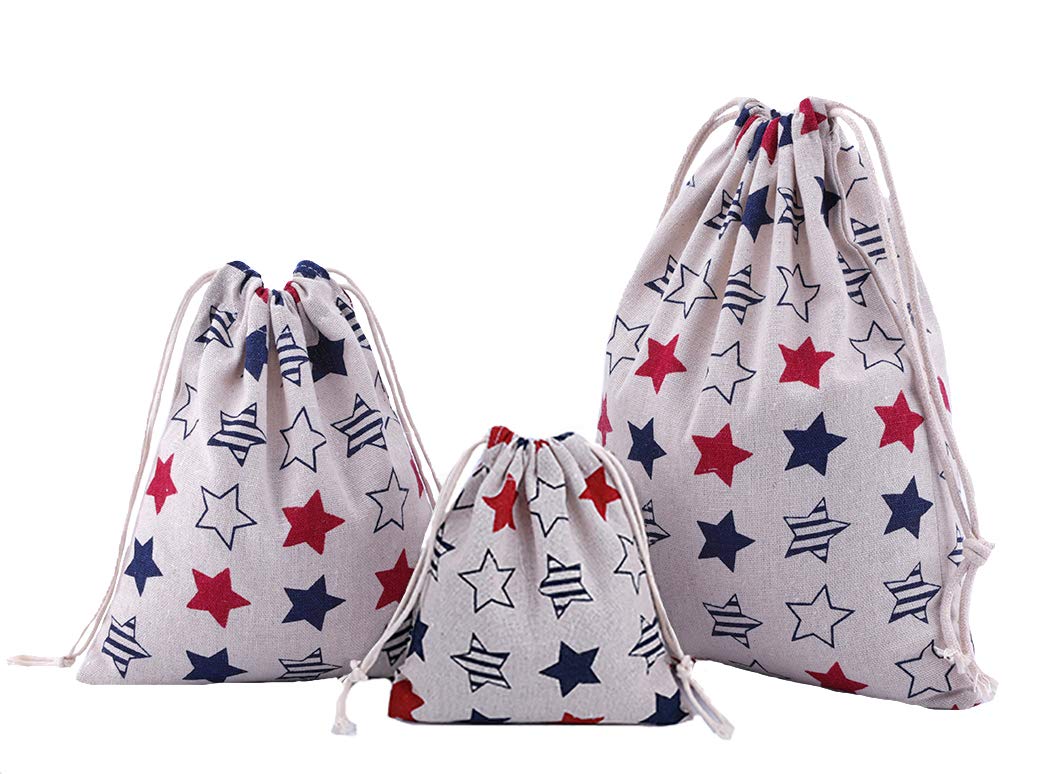 Amoyie 3 pcs Drawstring Storage Bag Set for Stuff, Travel Home Accessories — image 1