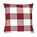 4TH Emotion Red White Christmas Buffalo Checkers Plaids Throw Pillow Cover Cushion Case Cotton Linen Home Decorations for Sofa 18 x 18 Inch
