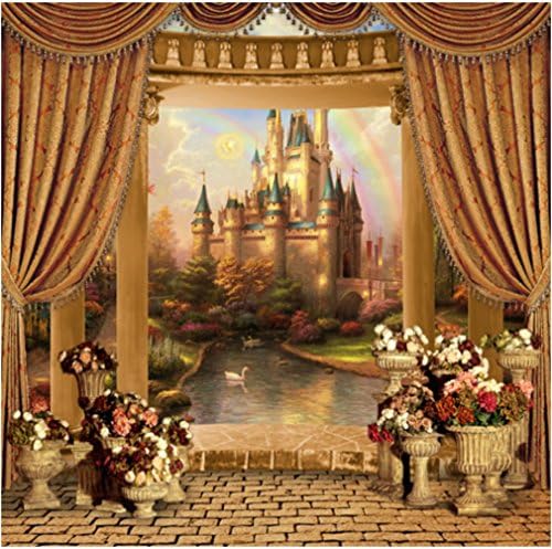 Generic Retro Castle Painting Brick Floor Fotografia Backgrounds Photo Studio Props Rainbow Photography Backdrops 206