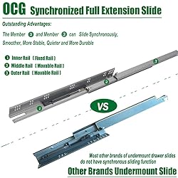OCG Undermount Drawer Slides 15 inch