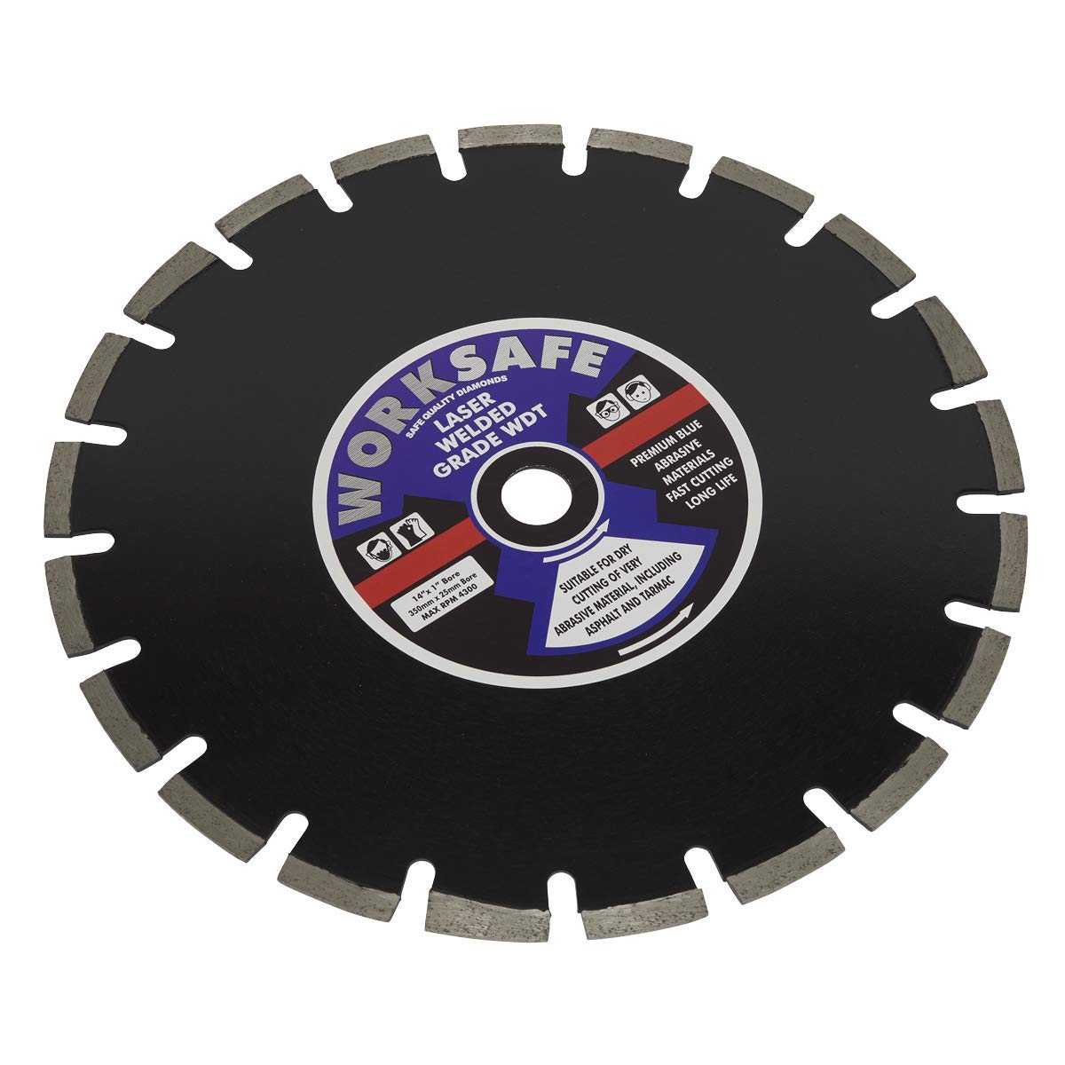 Worksafe WDT350 Ø350 x 25mm Asphalt/Tarmac Diamond Blade