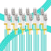 FLYPROFiber- 6 Pack 2M/7ft LC to LC Fiber Patch Cable OM4 Multimode | Duplex, 50/125um MMF, MM Multi-mode Fiber Jumper, For 10G/40G/100G Transceivers / Data Centers, Fully Pre-Tested, LSZH, Aqua