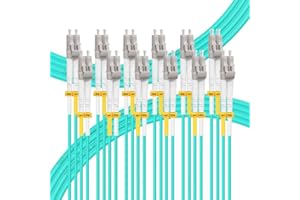 FLYPROFiber- 1M-6Pack OM4 LC to LC Fiber Patch Cable Multi Mode, MM Fiber Optic Cable, MMF Multimode Fiber Jumper Cord, 10Gb/40Gb/100Gb, Duplex, 50/125um, LSZH, 1M(3ft)-6Pack