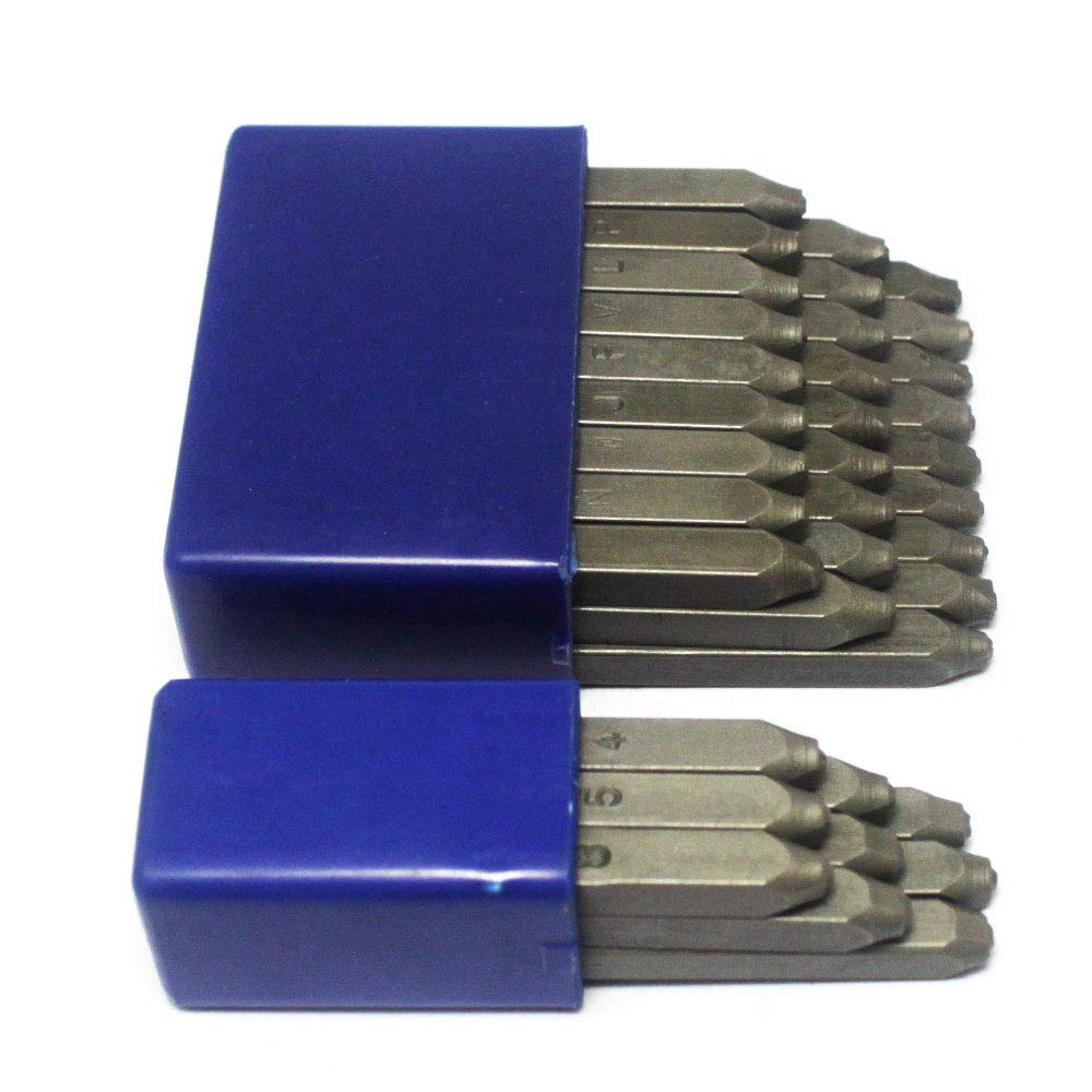Oudtinx Number and Letter Stamp Set (36 Piece Punch Set/A-Z & 0-9) Industrial Grade Hardened Carbon Steel Metal - 1/16