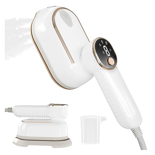Travel Steamer for Clothes, 1200W Travel Iron, 10-Second Rapid Heat-Up Clothes Steamer with LCD, 180° Rotating Handle & Ceramic Soleplate for Travel, Home, Office Use